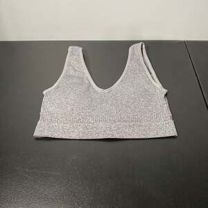 Aerie Women's Gray Heather Ribbed Seamless Superchill Voop Bralette Size M